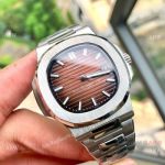 Stainless Steel Brown Dial Patek Philippe Nautilus Copy Watches 40mm_th.jpg